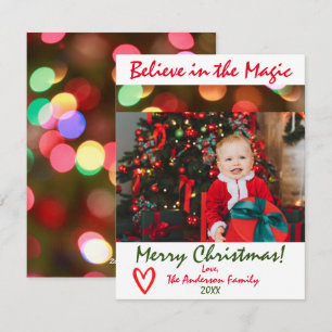 Cree en la tarjeta de Navidad mágica de Navidad