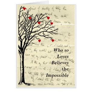 "Cree en lo imposible" carta de amor de árbol del