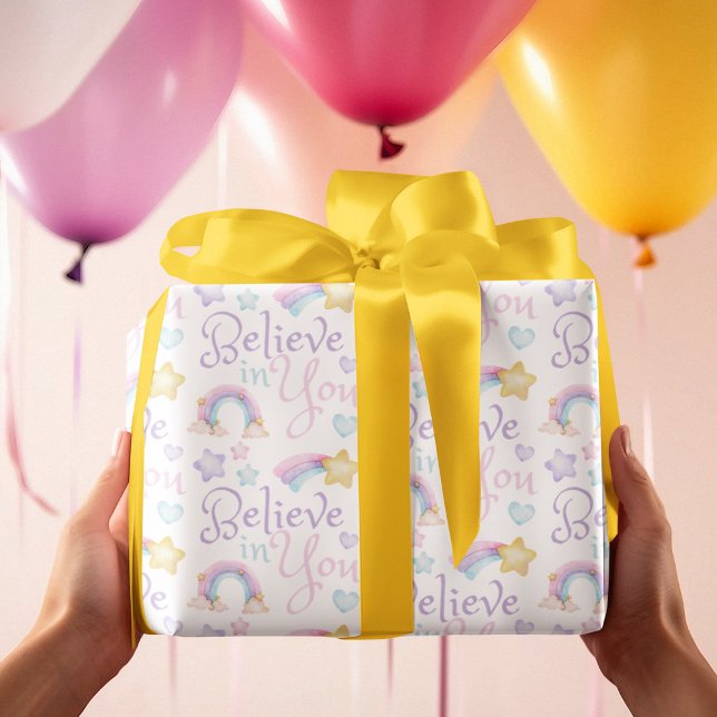 Cree En Usted Envolver Hojas De Papel (Empower someone special with these, "Believe in you" wrapping paper sheets! )
