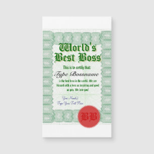 Cree mejor Boss Certicate de un mundo