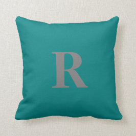 Cree su propia almohada gris y verde azulada del