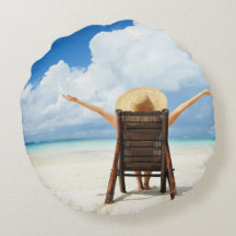 Cree su propia almohada redonda de la foto