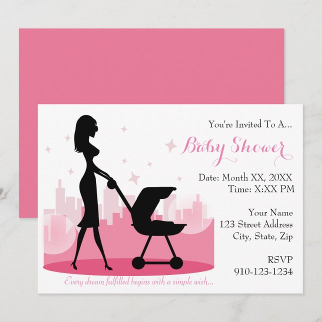 Cree su propia invitación de Baby Shower (Anverso / Reverso)
