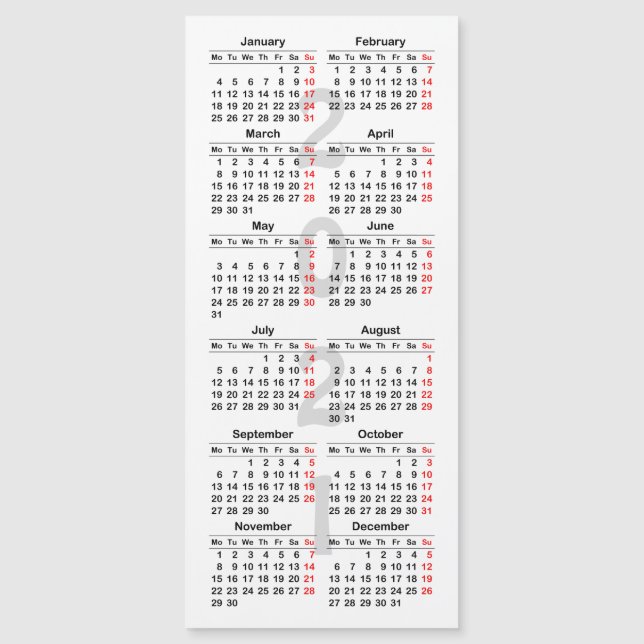 Cree su propia tarjeta magnética del calendario 20 (Anverso)