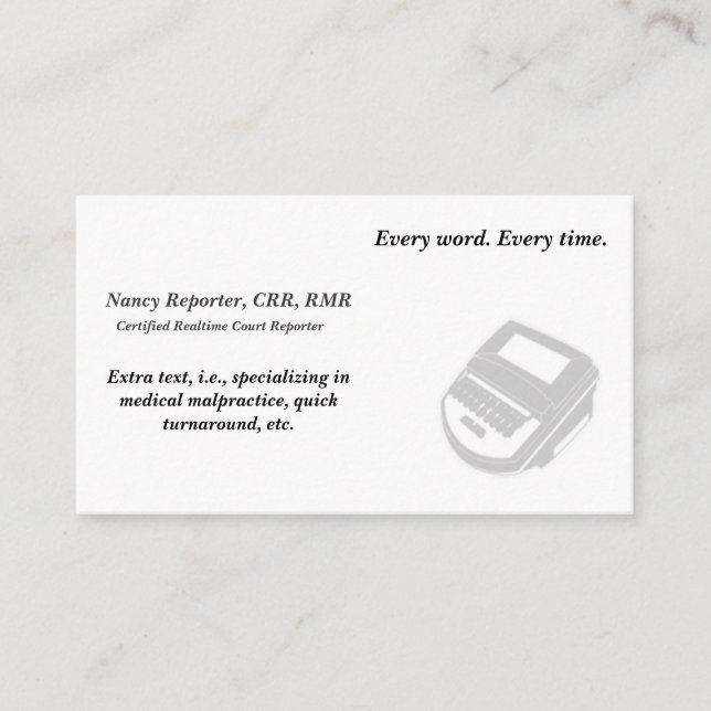 Cree sus propias tarjetas de visita del reportero (Anverso)