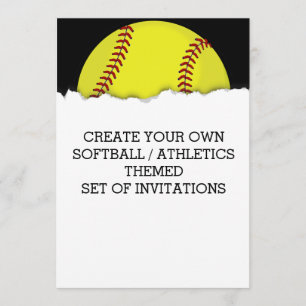 Cree una invitación temática del juego de softball
