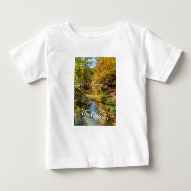 Creek Otoño Reflexiones Vertical Camiseta Bebé (Anverso)