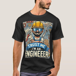 "Créeme, soy ingeniero" camiseta oscura 3D