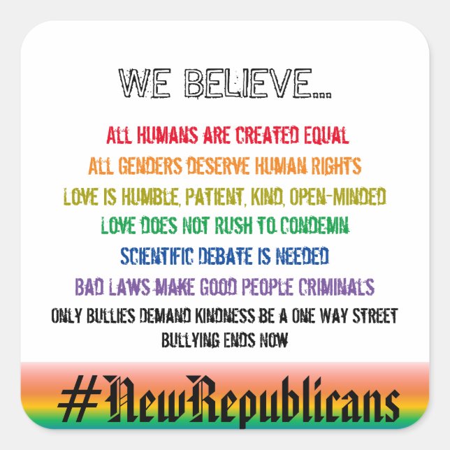 Creemos que II Pegatina cuadrado (Anverso)