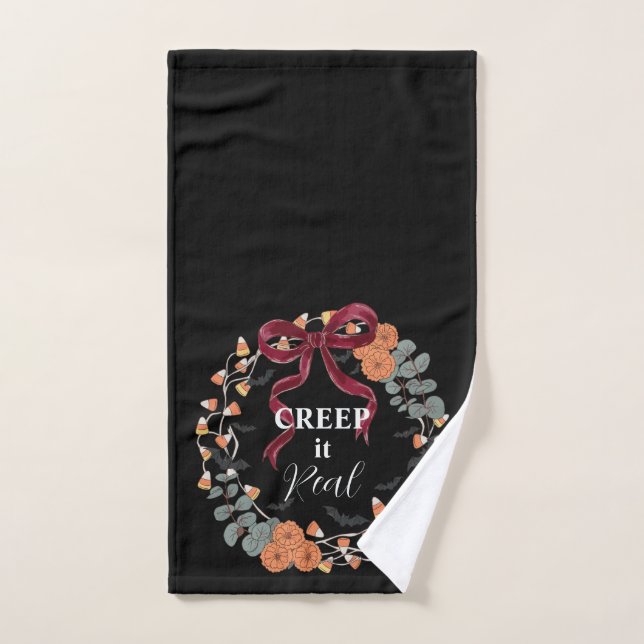 Creep it real Halloween Murciélago Malhumorado (Toalla de mano)