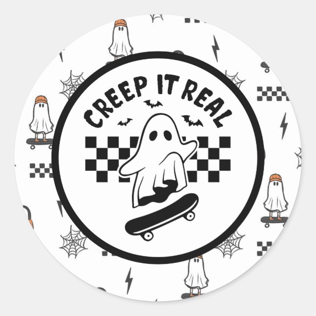 Creep it Real Halloween Pegatina (Anverso)