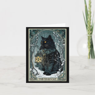 Creepmas Vintage El Gato Yule Tarjeta Tarot Navida