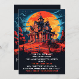 Creepy Haunted House Halloween Bash Invitaciones