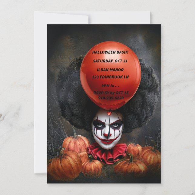 Creepy Invitación de Halloween (Anverso)