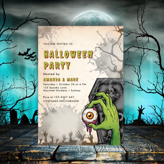 Creepy Invitación de la fiesta de Halloween para A (Subido por el creador)