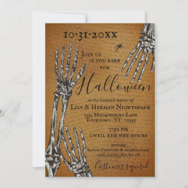 Creepy Skeleton Hands Halloween Party Invitación