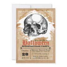 Creepy Skull Halloween Party Invitaciones