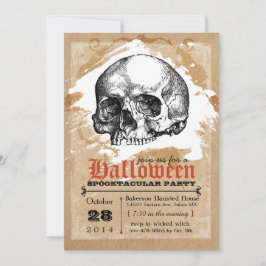 Creepy Skull Halloween Party Invitaciones