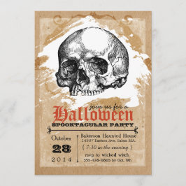 Creepy Skull Halloween Party Invitaciones