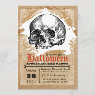 Creepy Skull Halloween Party Invitaciones