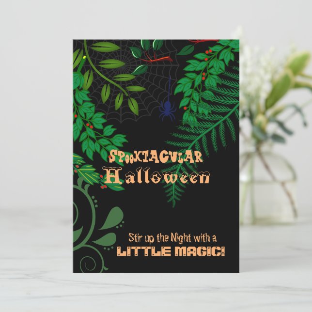 Creepy Spooktacular Dark Night Halloween Greenerat (Anverso de pie)