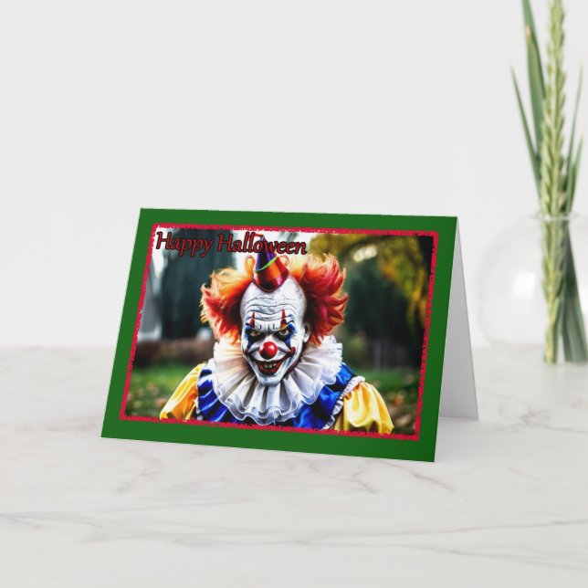 Creepy Tarjeta de Halloween de Payaso (Anverso)