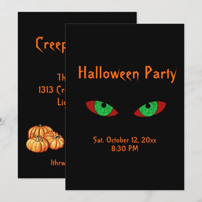 Creepy Vampire Eyes Halloween Party Invitaciones (Anverso / Reverso)