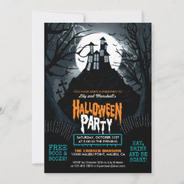 Creepy y embrujada invitación a la fiesta de Hallo