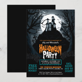 Creepy y embrujada invitación a la fiesta de Hallo