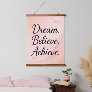 Creer en el sueño rosa de lograr tapiz de pared