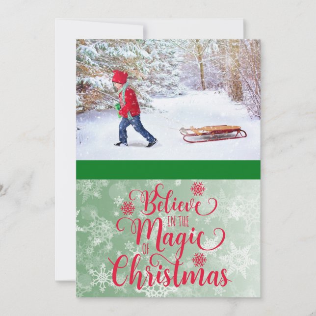 Creer en la magia de la tarjeta de fotos de Navida (Anverso)