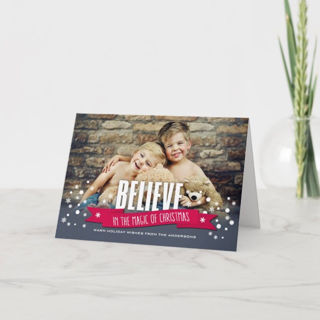 Creer en la magia de la tarjeta de fotos de Navida (Anverso)