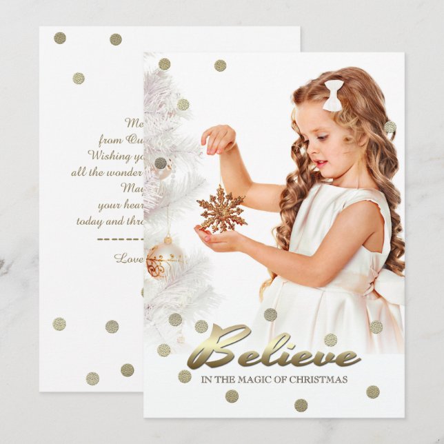Creer en la magia de los Navidades. Tarjetas fotog (Anverso / Reverso)