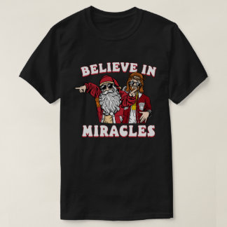 Creer en los milagros Navidades diseño de camiseta