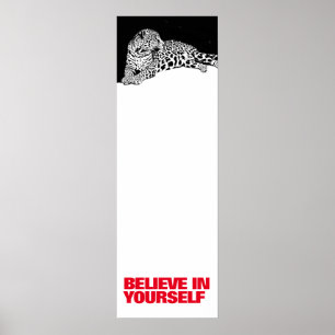 Creer en ti mismo arte pop del leopardo blanco neg