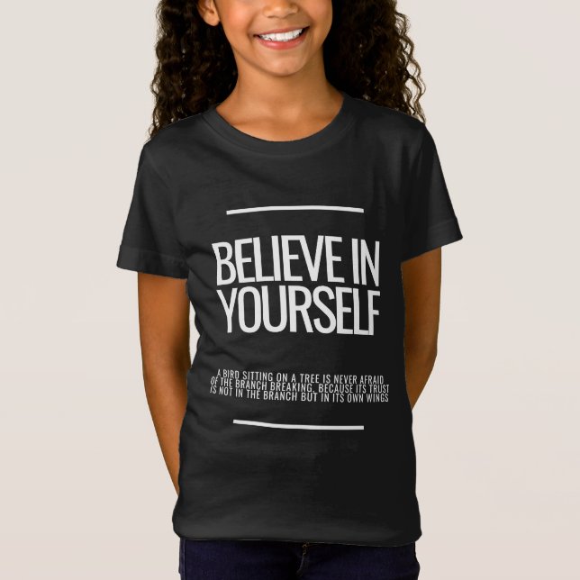 Creer en tu propia camiseta de niños motivacionale (Anverso)