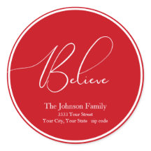 Creer etiqueta de dirección de retorno rojo redond