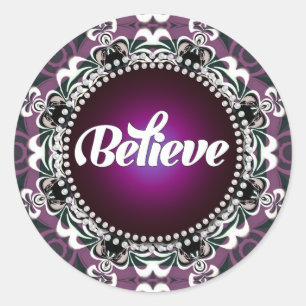 Creer : Inspire : Pegatina de encaje blanco morado