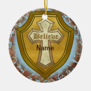 Creer Ornamento de la Cruz Cristiana