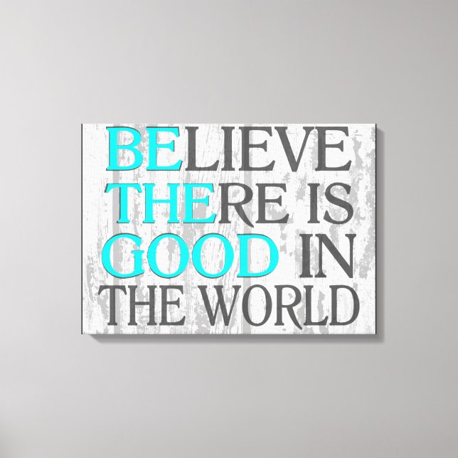 Creer que hay bueno en el mundo del lienzo azul (Anverso)