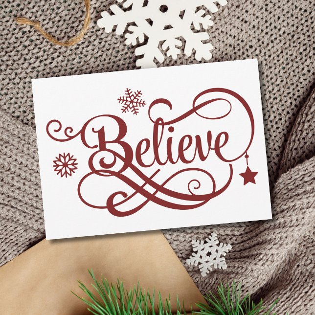 Creer que los Navidades cargan estrellas de copas  (Believe Christmas Card Personalize your own message. Printed or digital instant download)