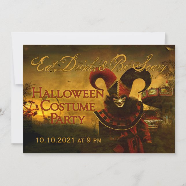 Creíble invitación a la celebración de Halloween d (Anverso)