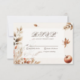 Crema Boda de Cosecha de Otoño RSVP Respuesta Botá