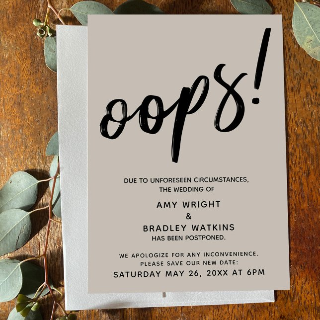 Crema Boda pospuesta "¡Oops!" Anuncio (Subido por el creador)