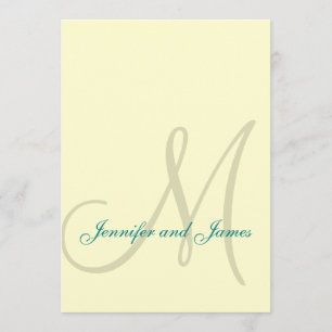 Crema con invitaciones turquesas de boda moderna