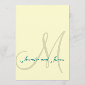 Crema con invitaciones turquesas de boda moderna