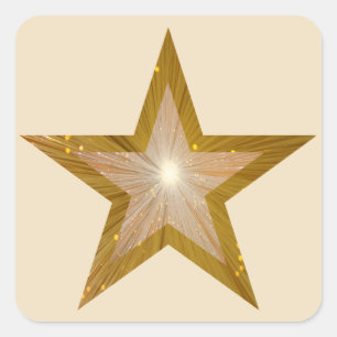 Crema cuadrada Star pegatina "Gold"