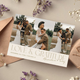 Crema de Amor & Agradecimiento Tarjeta de Boda con