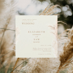 Crema de Boho Pampas cuadrado junto con Boda