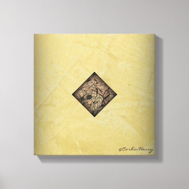 Crema De Calabaza Y Arte Moderno De Pollock Negro (Anverso)